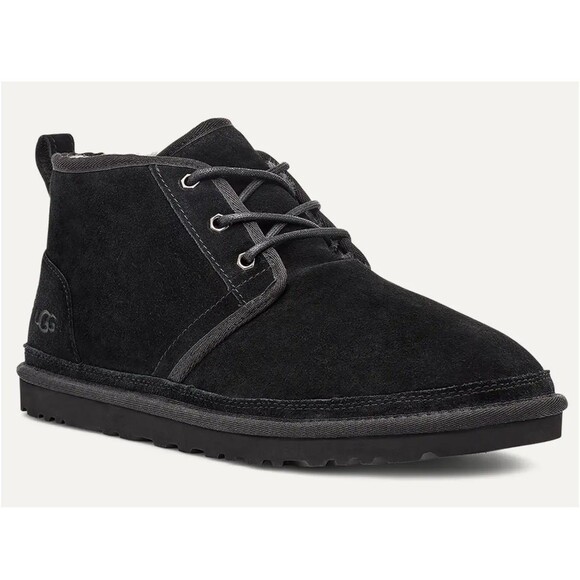 UGG Neumel Men\'s Black Suede Chukka Boots Shearling Lined Size 11 main image 5